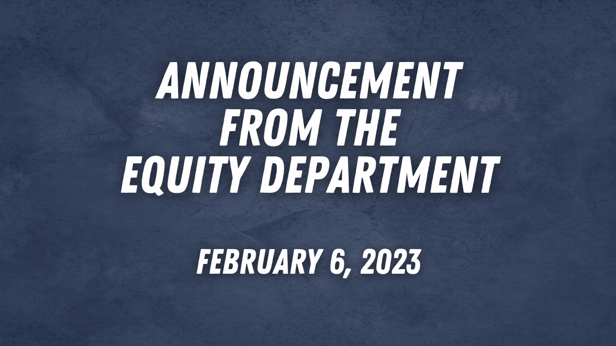Equity announcement